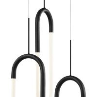 Led Three Clips Chandelier, Dimmable, Matte Black(D0102Hgenfa)