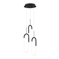 Led Three Clips Chandelier, Dimmable, Matte Black(D0102Hgenfa)