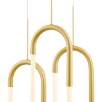 Led Three Clips Chandelier, Dimmable, Sandy Gold(D0102Hge4A7)