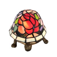 Dale Tiffany Ta20109 Toto Turtle Floral Accent Lamp, Antique Bronze Multicolor