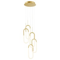 Led Five Clips Chandelier, Dimmable, Sandy Gold(D0102Hge4Bu)