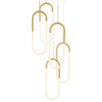 Led Five Clips Chandelier, Dimmable, Sandy Gold(D0102Hge4Bu)