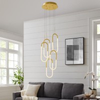 Led Five Clips Chandelier, Dimmable, Sandy Gold(D0102Hge4Bu)