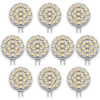 Vehicode G4 Led Bulb 12V 4000K Natural White 10W Halogen Equal Puck Under Counter Path Disc Light Jc Bi-Pin Base Round Flat Lamp Low 12 Volt Ac/Dc Replacement For Landscape Outdoor Rv Marine (10 Pack)