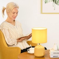 Lampwell Lena Small Table Lamp For Living Room As Bedside Table Lamp For Bedroom,Modern Ceramic Table Lamp,Kids Table Lamp,Night Table Lamp,F7.09