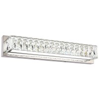 Zuzito Crystal Bathroom Light Fixtures Over Mirror, 22.8In Modern Led Vanity Lights For Bath, Chrome Stainless Steel Bathroom Lighting, 6000K Bright White Light