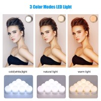 Olalunule Led Vanity Lights, Makeup Vanity With Light,14 Dimmable Light Bulbs Vanity Light, Hollywood Style Light Up Mirror Light For Vanity Table,Bathroom,3 Color Modes (No Mirror Included