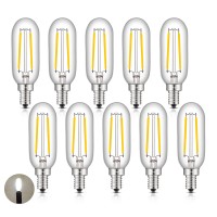 Crlight 2W Led Candelabra Bulb 4000K Daylight White, 25W Equivalent 250Lm, E12 Led Light Bulbs, Antique Edison Style T25 Tiny Tubular Bulbs, Non-Dimmable, Pack Of 10