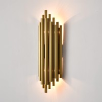 Axiland Modern Metal Wall Lamp 2-Light Brass Wall Sconces Stainless Steel Wall Lighting Fixtures