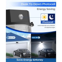 Cinoton Led Barn Light, Dusk To Dawn Outdoor Lighting, 42W 4950Lm 5000K Daylight, Security Flood Light, Ul Listed, Ip65 Waterproof Outside Area Light With Photocell, Black1 Pack