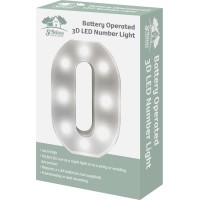 St Helens Home & Garden Battery Operated 3D Led Number Light - Perfect For Use As A Night Light Or At Weddings And Parties (Number 0)