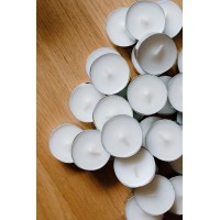 Pritogo Tea Lights, White, Diameter 3.8 X 2.5 Cm, Soot-Free, Burn Time: 8 Hours (Pack Of 100)