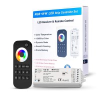 Gidealed 2.4G Wireless 5 Channel Rgbcct Led Controller With Rf Remote Control,Dimming 5 In 1 Rgbww Led Strip Controller For Rgbw Rgbww Rgb Cct Light Strips Color Chaning Dc12V-24V