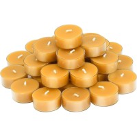 Natural Beeswax Tea Candles Deybby Set Of 30 Handmade Beeswax Candles Clear Cup Great For Home Decoration