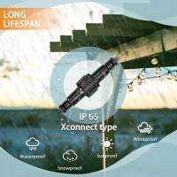 Xconnect Type 3 Core 10 Pair 20In Length Waterproof Led Connectors Black Pigtail Male And Female Waterproof Ip65 Connector For L