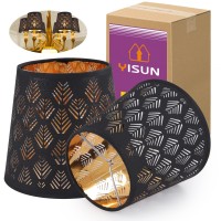 Yisun Lamp Shades Set Of 6, Chandelier Small Lamp Shade, Bell, Clip On Little Droplight Wall Lamp Candle Chandelier Lamp Shade (Black)