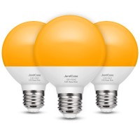 Jandcase Orange Light Bulbs, G25 Vanity Light Bulbs Orange, Globe Lights Bulbs For Halloween Decor,Dimmable E26 Base,Halloween Lights For Bathroom Mirror,Porch Yard,Indoor/Outdoor,3 Pack