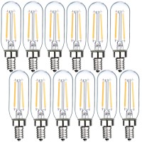 Sunaiony E12 Candelabra Bulb 25W T6 Led Bulb Dimmable 3000K Soft White, 2W Vintage Led Filament Edison Candle Bulb For Chandelier Ceiling Light, 12 Pack