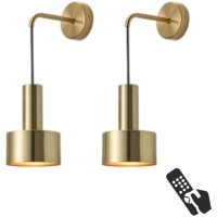 Gyy Battery Operated Wall Lights Indoor With Remote 2 Pieces Of Bedroom Bedside Chandelier Modern Minimalist Led Light Luxury Li