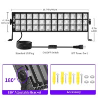 100W Black Light Bar Ip66 Waterproof Led Blacklight With Plugswitch6Ft Cord Indooroutdoor Black Lights Light Up 1400 Sqft