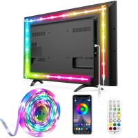 Daymeet Tv Led Backlight,13.1Ft Rgb 5050 Led Lights For Tv, Tv Led Lights For 45-60Inch Tv/Monitor, Usb Led Strip Lights For Tv, Led Strip Lights Sync With Music, Bluetooth App Control With Remote