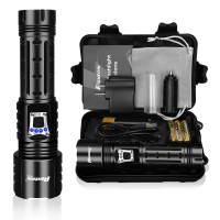 Phixton Super Bright Rechargeable Flashlights High Lumens, Powerful 20000 Lumen Flashlight, High Power Usb Chargeable Xhp160 Led Flash Lights, Power Bank Multi-Function For Gift Emergency Camping Work