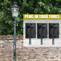 3 Packs Lamp Post Outlet 125V 15A Grounded Electrical Outlet Energy Saving Light Pole Plug For Outdoor Lamp Post And Poles, Energy Saving And Weather Resistant, Ul Listed, Black