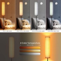 Lithomy Floor Lamp,4 Color Temperature Modern Led Standing Lamp,Stepless Dimmer Remote Control Floor Lamps For Living Room/Bedroom/Office,3000K-7000K Elegant Tall Lamps With Linen Lamp Shade,Timmer