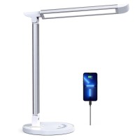 Soysout Led Desk Lamp, Eye-Caring Table Lamp With Usb Charging Port, 35 Lighting Modes, Touchmemory Function, Dimmable Reading Lamp Task Lamp Desk Lamps For Home Office