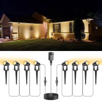 Volisun Christmas Outdoor Uplights,Low Voltage Landscape Spotlights With Transformer And 95.34Ft Cable,Ip65 Waterproof,Outdoor Uplights For House,Fence,Tree,Flags, Backyard (8 Packs, Warm White)