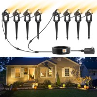 Aponuo 95Ft Low Voltage Led Landscape Light Landscape Lights With Transformer Waterproof Landscape Lighting Kit Warm White 12W