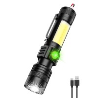 Proastar Led Rechargeable Flashlight Battery Included, Magnetic Led Flashlight With Cob Sidelight, 1200 Lumen Super