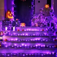 Jmexsuss 163 Ft 500 Led Purple Halloween Lights 8 Modes Purple String Lights Indoor Outdoor Waterproof Purple Christmas Lights