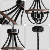 Lanpesting Farmhouse Chandelier Modern Hanging Pendant Lighting 4Light Rustic Ceiling Light Fixture Vintage Chandelier For H