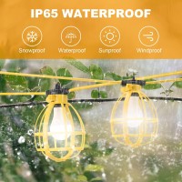 Yaoledly 50Ft Construction String Lights 50W 5 Bulbs Work Lights With E26 Base Ip65 Waterproof 4000Lm 6500K Indoor Outdoor