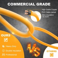 Yaoledly 50Ft Construction String Lights 50W 5 Bulbs Work Lights With E26 Base Ip65 Waterproof 4000Lm 6500K Indoor Outdoor