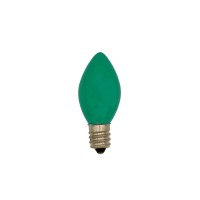 Creative Hobbies Box Of 25 Light Bulbs - C7, Steady Burning - Opaque Green - 7 Watt, Extended Life, Nickel Plated Candelabra Base - Great For Night Lights, Decorative Lights And Halloween Strings