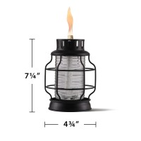 Tiki Brand Table Torch Lantern Metal, Decorative Torch For Outdoor Lawn Patio Garden, 7.20 Inch Black 2-Pack, 1121120