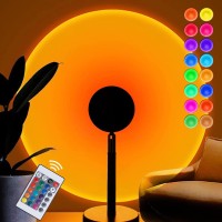 Balkwan 16 Color Remote Sunset Lamp Sun Projection Lamp Romantic Visual Led Light Network Light With Usb Modern Night Light For Living Room Bedroom Dcor