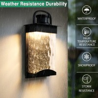 Motion Sensor Outdoor Lights, 3 Lighting Modes Led Integrated Porch Lights, 1200 Lumen Dusk To Dawn Outside Wall Light With Seeded Glass, 13W Modern Exterior Light Fixture,3000K Wall Sconce For House