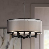 Possini Euro Design Caliari Black Drum Pendant Chandelier 22