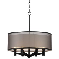 Possini Euro Design Caliari Black Drum Pendant Chandelier 22