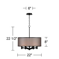 Possini Euro Design Caliari Black Drum Pendant Chandelier 22