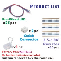 Zzhob 25Pcs Prewired 0805 Smd Led Micro Ledslight Mode Continuous White Light Light Emitting Diode With Assembly Accessories