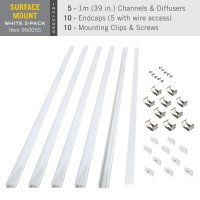 Armacost Lighting Surface Mount Led Tape Light Mounting Channel 5Pack White 960055