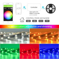 Gidealed Rgbww Strip Lights16.4Ft Rgb+Cold White+Warm White, 90Leds/M(2300K-6000K) Dimmable, Dc12V Rgbcct 5050 Led Strip For Bedroom Derocation