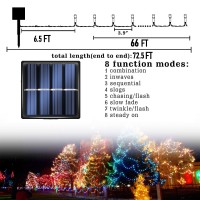 Dazzle Bright 2 Pack Total 400Led 132Ft White Christmas Solar String Outdoor Lights, Solar Powered With 8 Modes Waterproof Fairy Lights For Bedroom Patio Garden Tree Party Yard Decoration