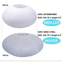 Topaaa White Oval Paper Lantern, Paper Lamp Shades, Hanging Lamp Shade Paper Lanterns Pendant Light (White-19Inch-2Pcs)