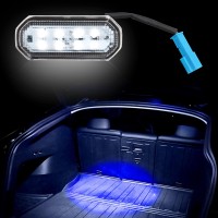 Super Bright LED Trunk Light COMPATIBILITY Customized for Tesla Model Y FUNCTION Direct replacement of the factory dim trunk light The whole trunk is bathed in this white light Can see all trunk area clearly Providing convenient illumination at night or d