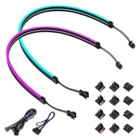 Btf-Lighting Neon Rgb Pc Light Strip 2Pcs 19.7In Rgb Led Strip For 12V 4-Pin Rgb Led Headers For Asus Aura Sync, Gigabyte Rgb Fusion, Msi Mystic Light, Asrock Rgb